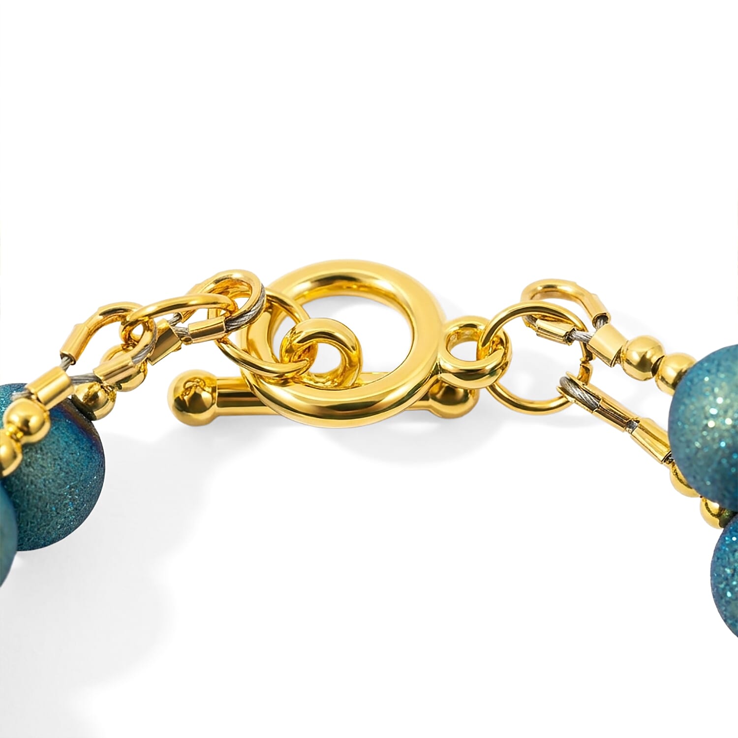 GCS Teal Druzy Agate Beaded Bracelet Kit in Goldtone