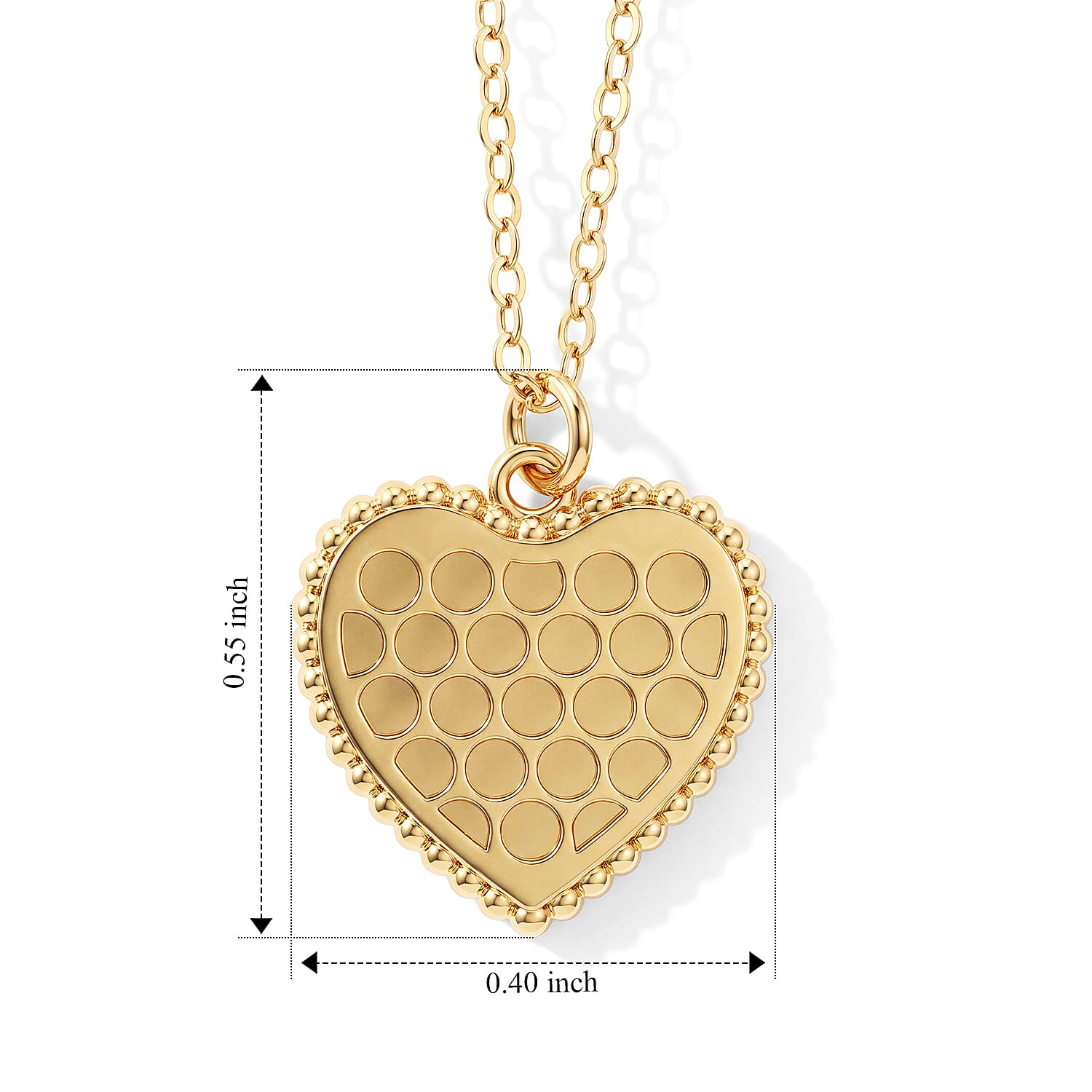Italian Golden Honeycomb Heart Pendant Necklace in 10K Yellow Gold (18-20 Inches) 1.18 Grams