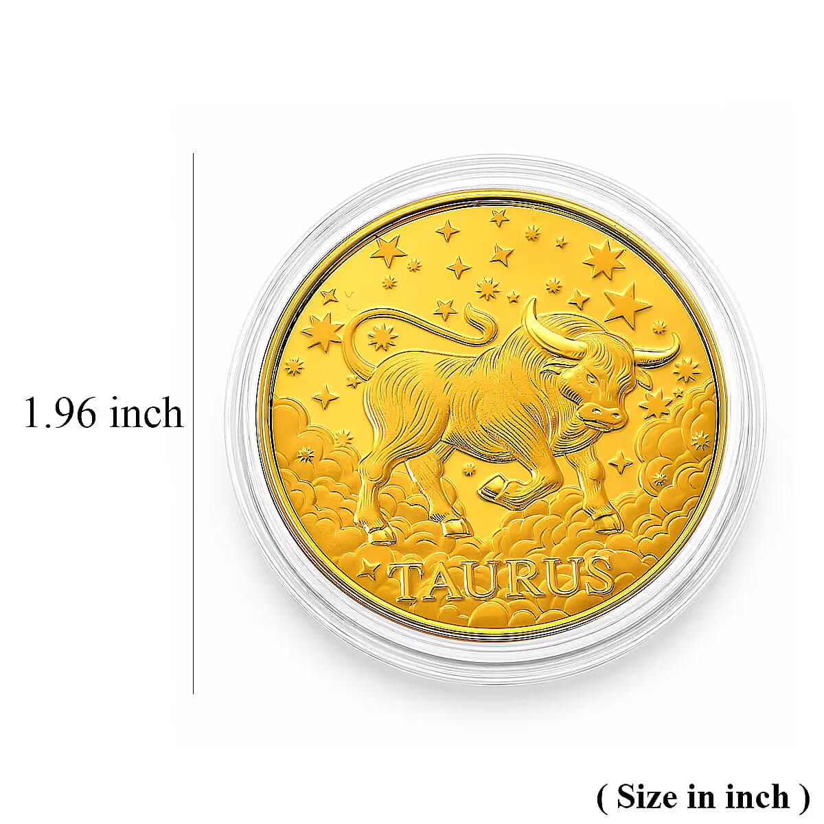 Set of 6 24K Gold Celestial Zodiac Collection - Taurus Embossed Double View Coin Sheet 60mg (50mm)