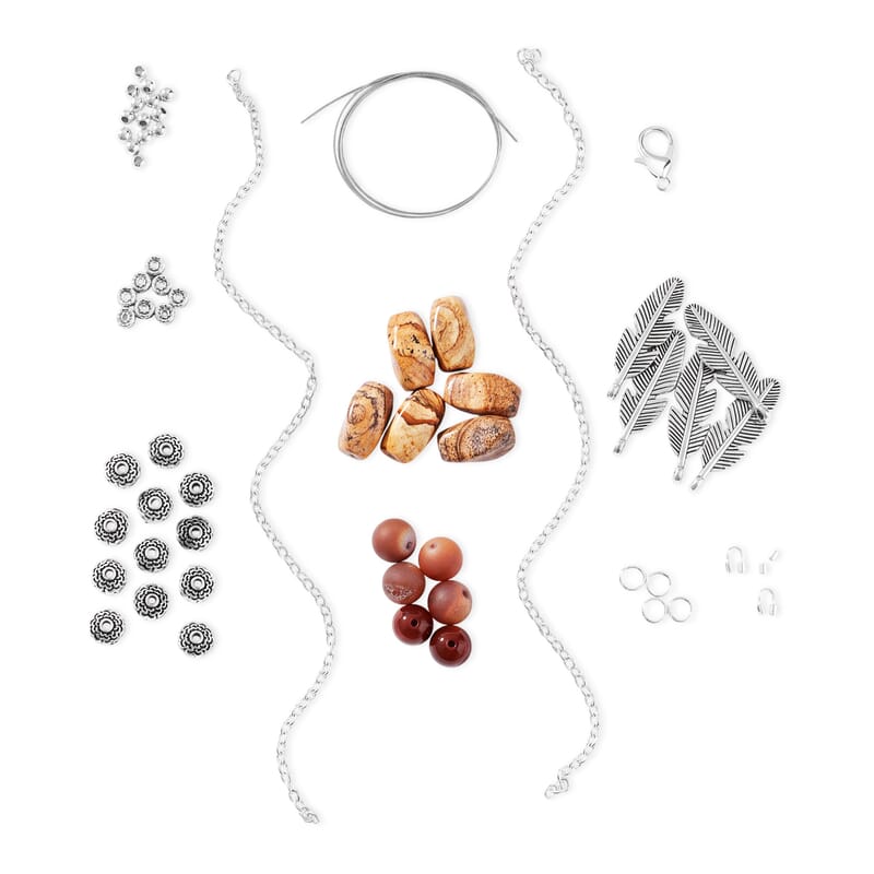DIY Desert Feather Necklace Kit 484.50 ctw