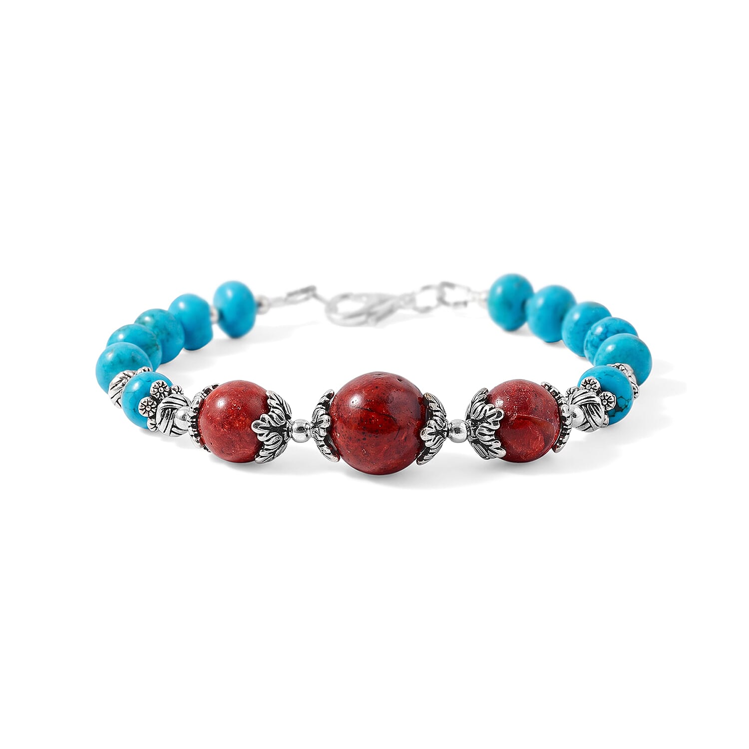 Coral and Magnesite Bracelet Kit