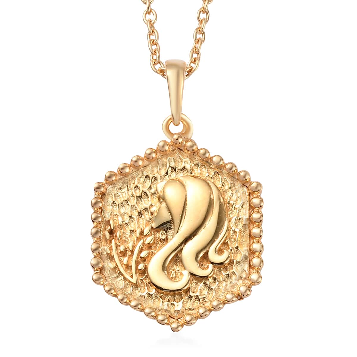 KARIS Virgo Zodiac Pendant Necklace 20 Inches in 18K YG Plated and ION Plated Yellow Gold Stainless Steel image number 0