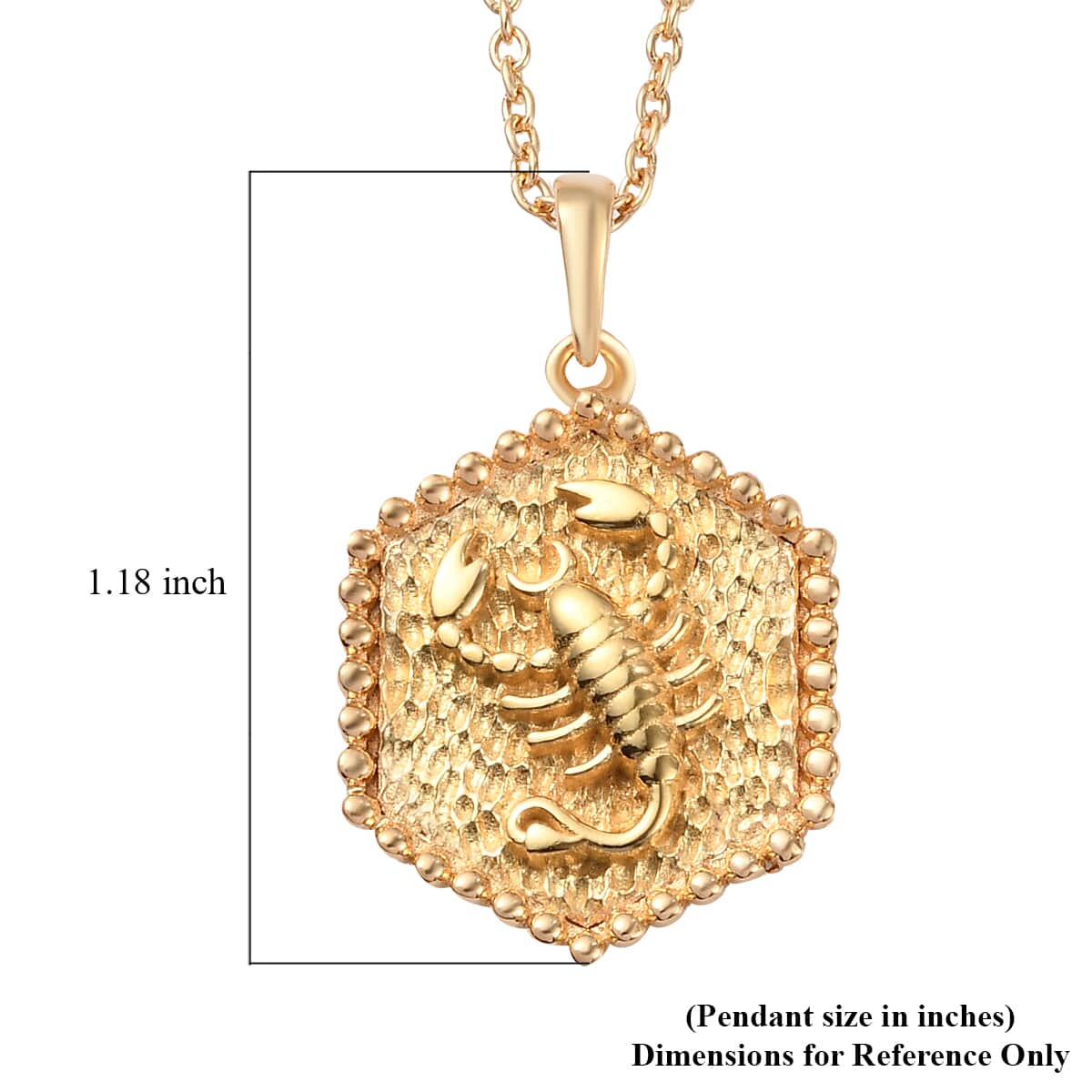 KARIS Scorpio Zodiac Pendant Necklace 20 Inches in 18K YG Plated and ION Plated Yellow Gold Stainless Steel image number 5