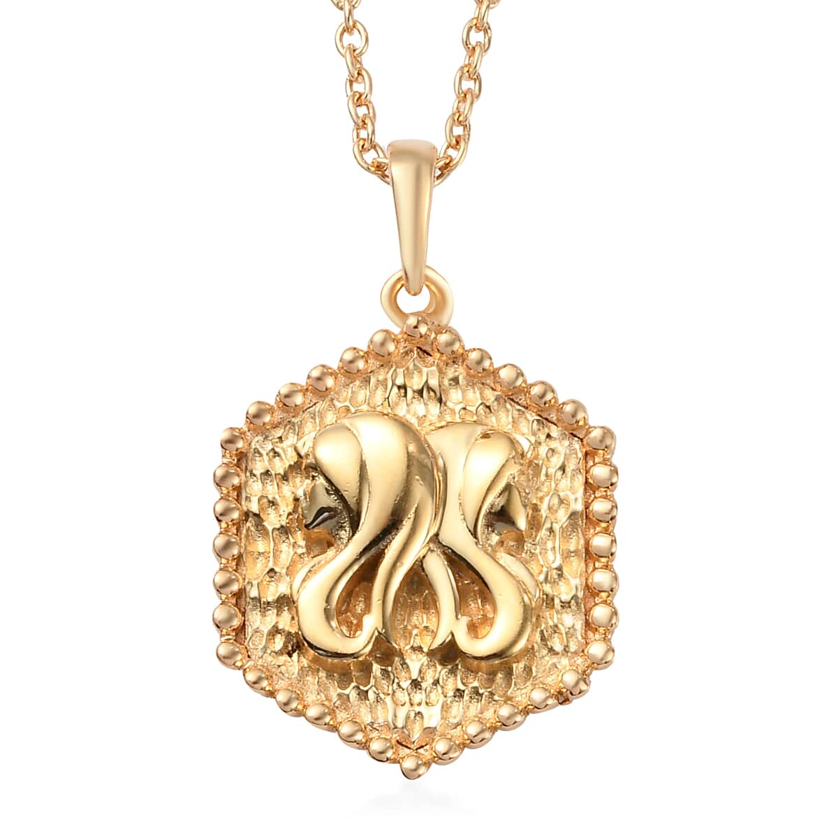Karis Gemini Zodiac Pendant Necklace 20 Inches in 18K YG Plated and ION Plated Yellow Gold Stainless Steel image number 0