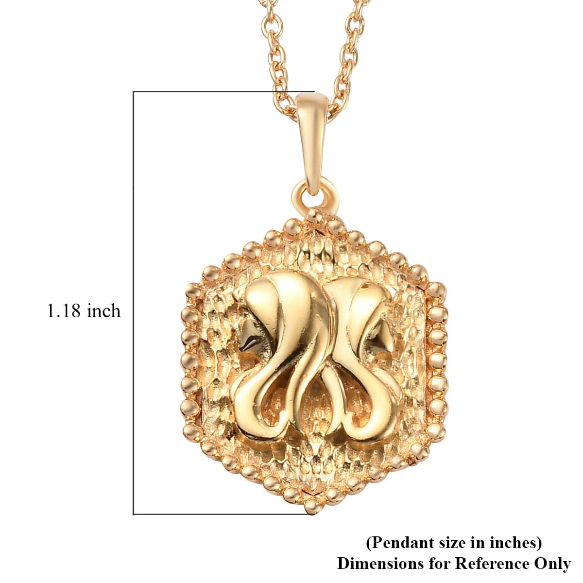 Karis Gemini Zodiac Pendant Necklace 20 Inches in 18K YG Plated and ION Plated Yellow Gold Stainless Steel image number 5
