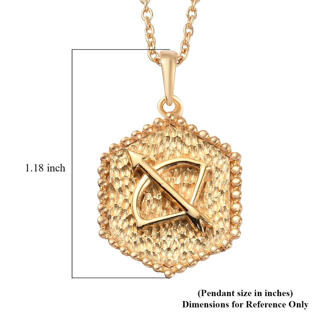 KARIS Sagittarius Zodiac Pendant Necklace 20 Inches in 18K YG Plated and ION Plated Yellow Gold Stainless Steel image number 5