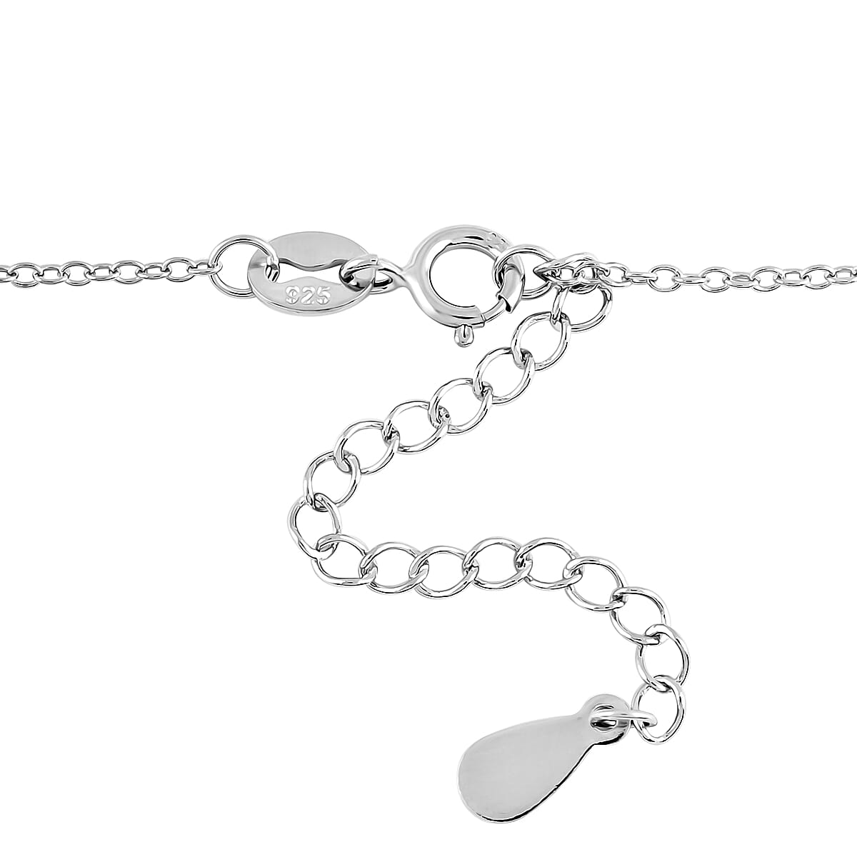 AAA Kagem Emerald and Natural White Zircon Infinity Pendant Necklace 18-19.5 Inches in Rhodium Over Sterling Silver 0.90 ctw image number 4