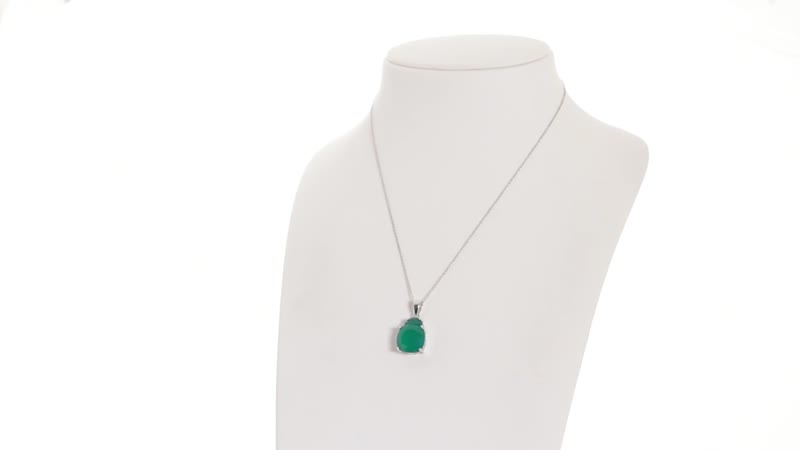 Verde Onyx Pendant Necklace 18 Inches in Platinum Over Sterling Silver 11.00 ctw