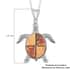 Picasso Jasper Turtle Pendant Necklace 18 Inches in Silvertone 10.35 ctw image number 5