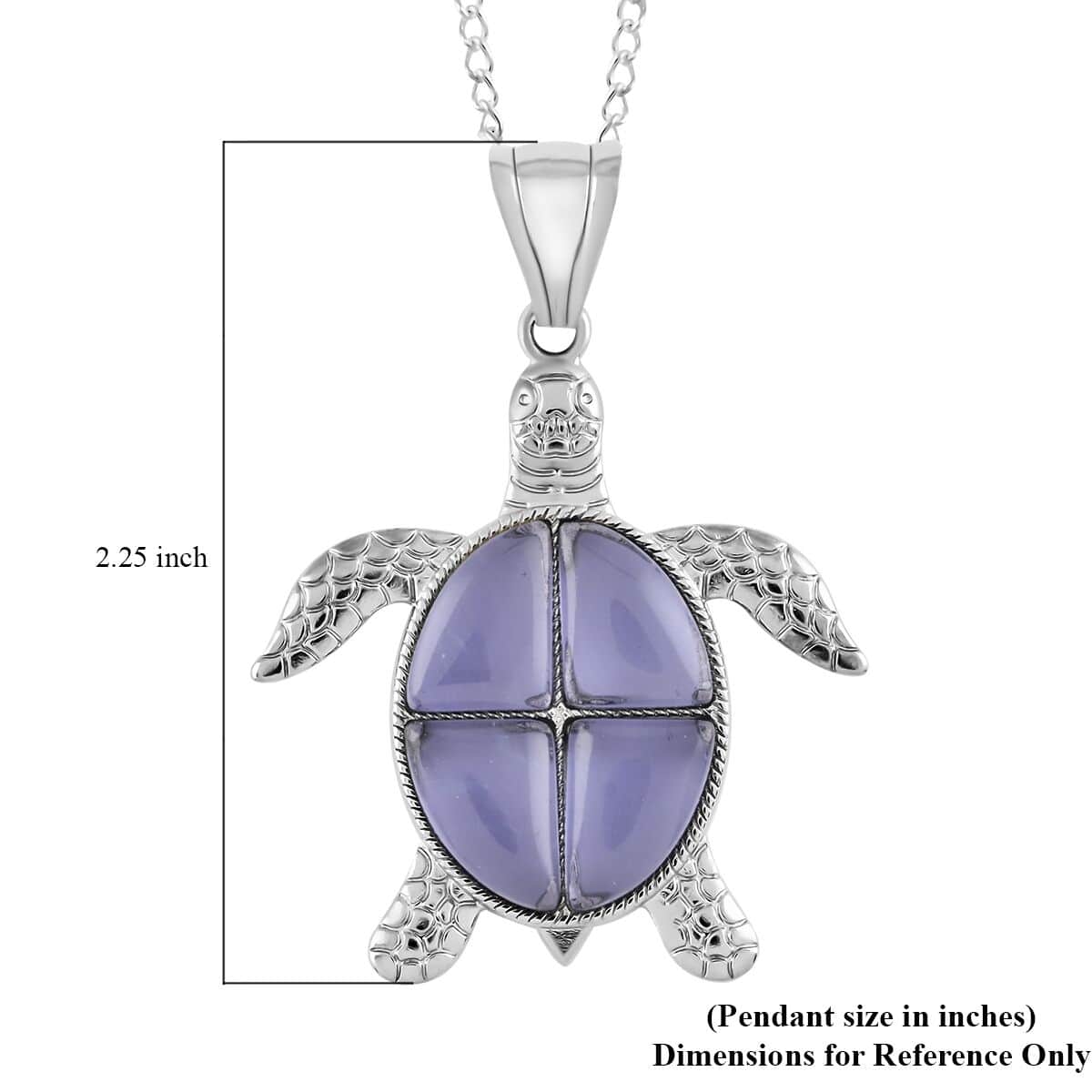 Purple Quartz Turtle Pendant Necklace 18 Inches in Silvertone 10.35 ctw image number 5