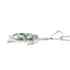 Green Agate Turtle Pendant Necklace 18 Inches in Silvertone 10.35 ctw image number 3