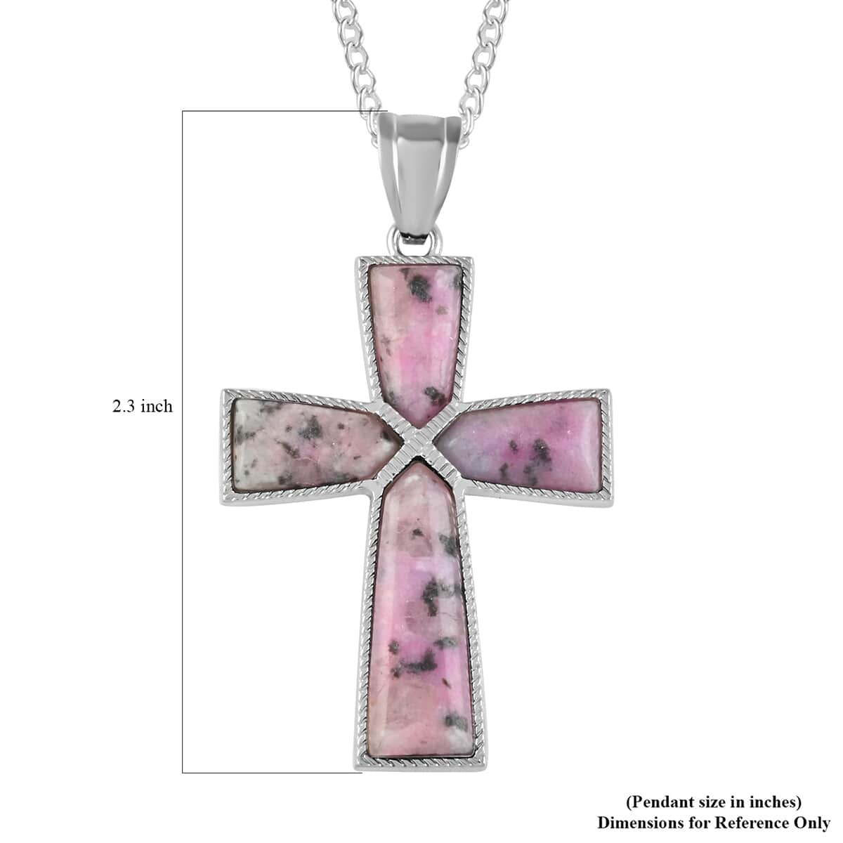 Purple Quartz Cross Pendant Necklace 18 Inches in Silvertone 12.25 ctw image number 5