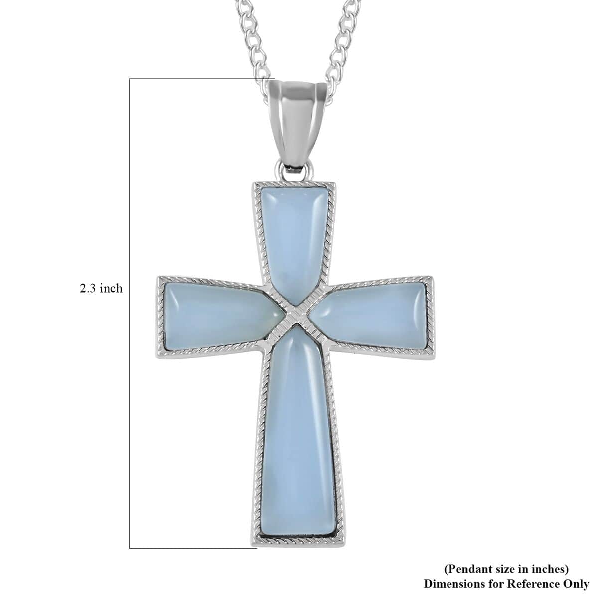 Tanzanite Mystic Quartz Cross Pendant Necklace 18 Inches in Silvertone 12.25 ctw image number 5