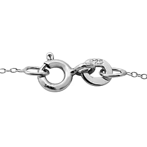 Tanzanian Blue Spinel (DF) and White Zircon Pendant Necklace 18 Inches in Platinum Over Sterling Silver 1.50 ctw