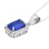 Tanzanian Blue Spinel (DF) and White Zircon Halo Pendant Necklace 18 Inches in Platinum Over Sterling Silver 2.00 ctw image number 2