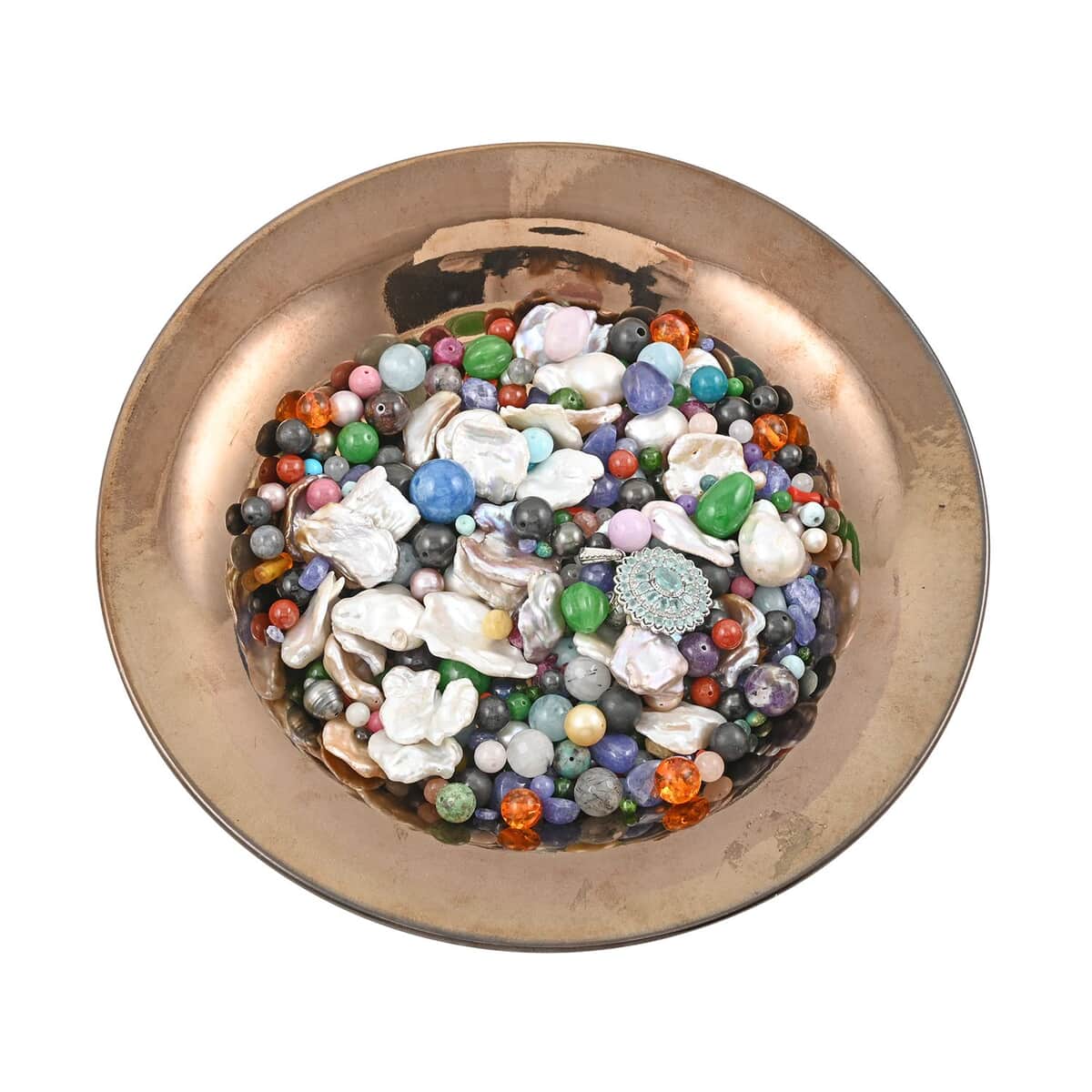 Assorted Loose Beads 1 lbs Bag Loose Gemstone image number 2