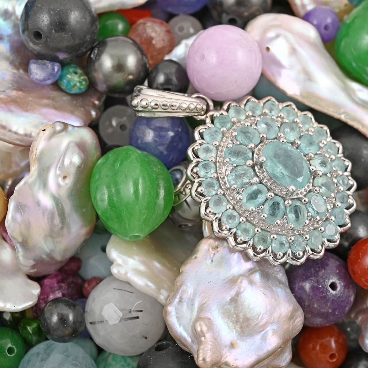 Assorted Loose Beads 1 lbs Bag Loose Gemstone image number 3