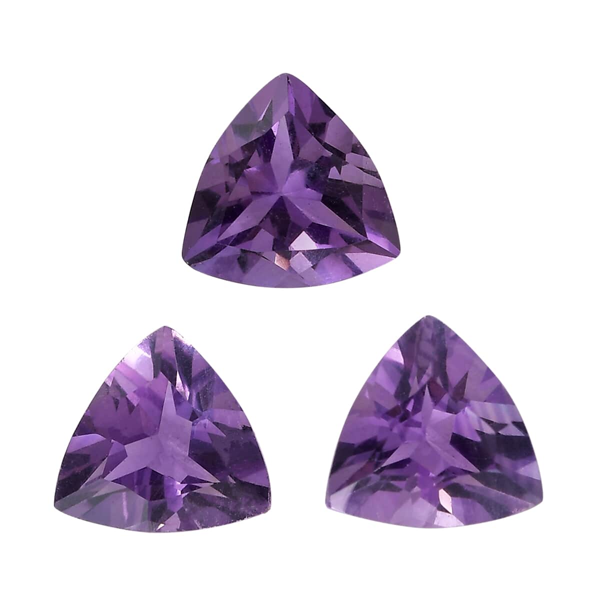 AA Rose De France Amethyst Set of 3 (Trl 7 mm) 3.00 ctw Loose Gemstone image number 0