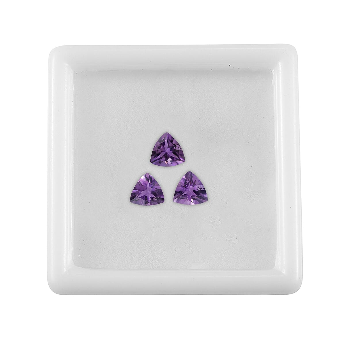 AA Rose De France Amethyst Set of 3 (Trl 7 mm) 3.00 ctw Loose gemstone