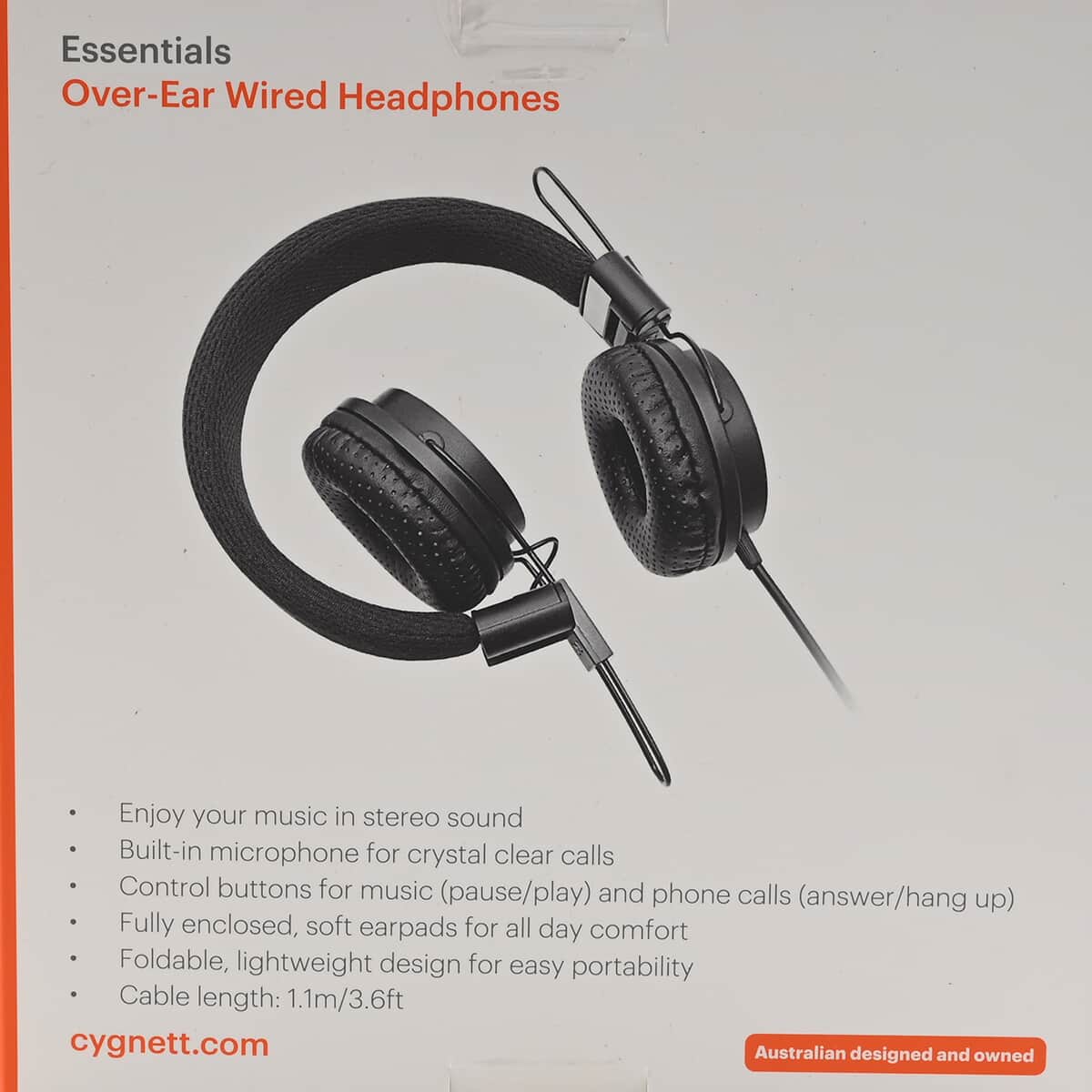 Cygnett Wired Stereo Over Ear Headphone with Mic - Black image number 5