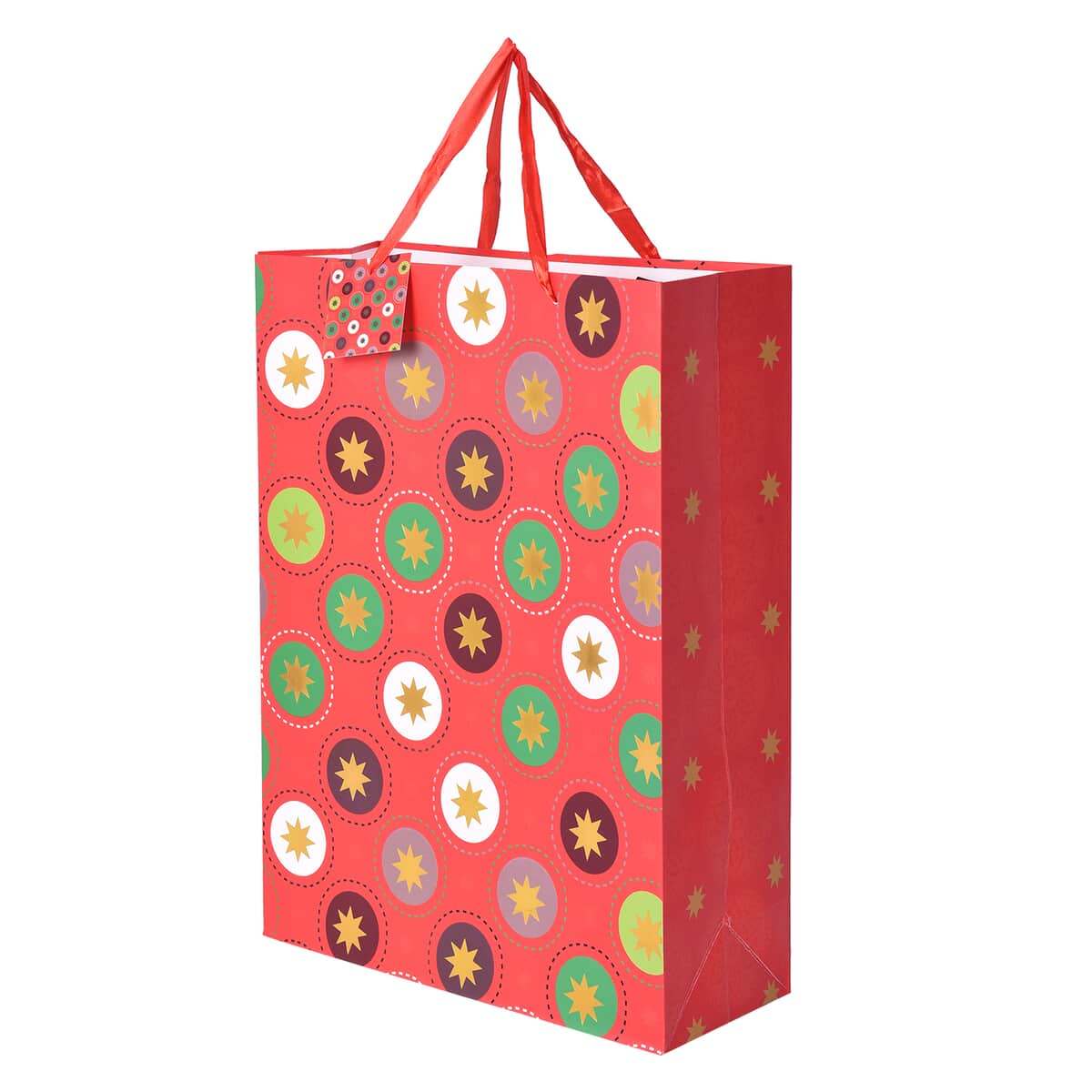 Set of 6 Christmas Theme Colorful Polka Dot Pattern Card Paper Gift Packing Bag image number 2