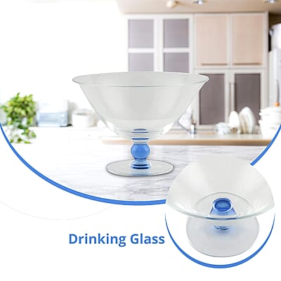 Closeout Made in Italy Murano Blue Drinking Glass