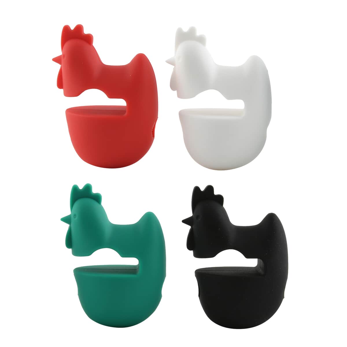 Set of 4 Multi Color Cute Chicken Shape Spoon Holder image number 4