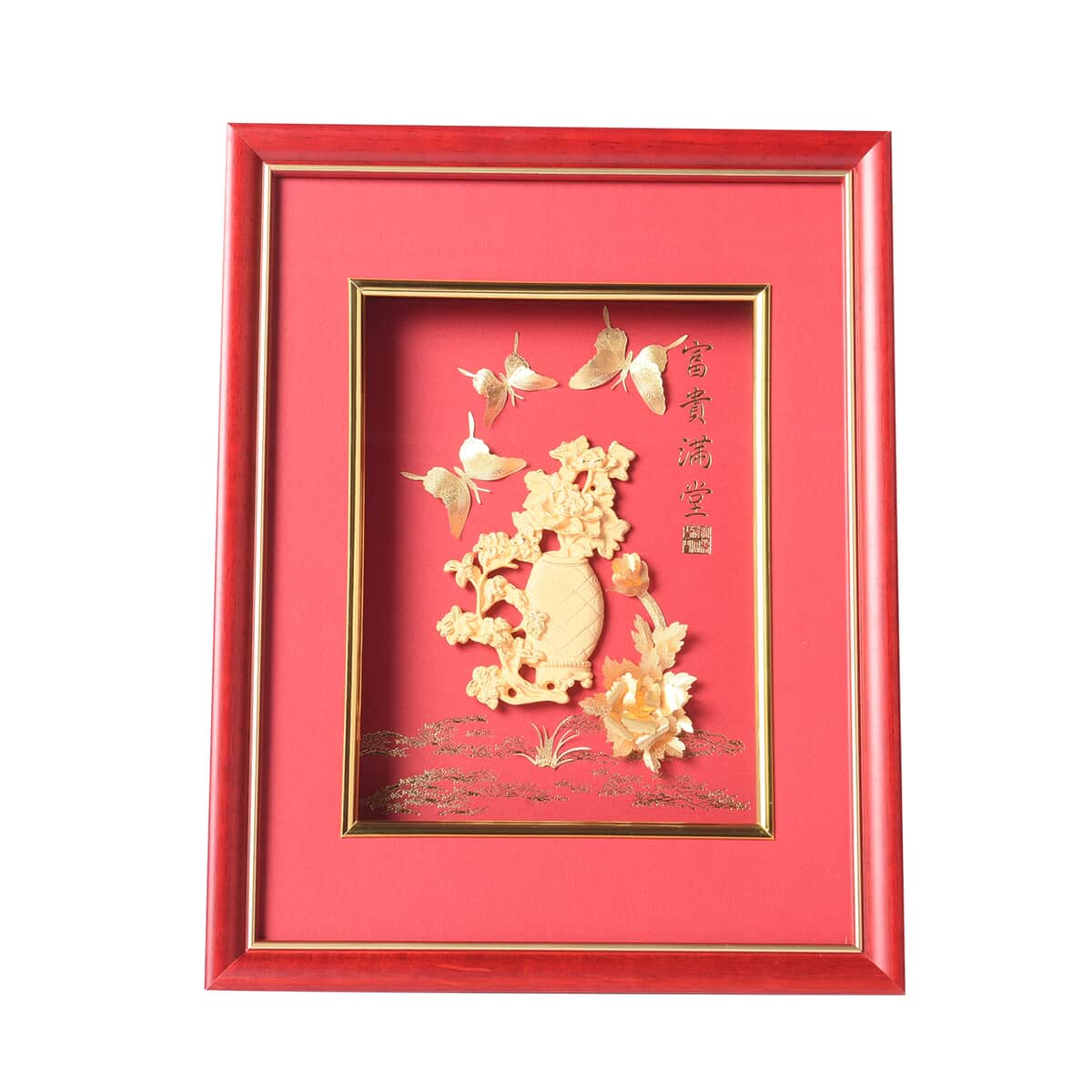 24K Gold Plated Layer Vase Exhibit Wall Decor Frame image number 0