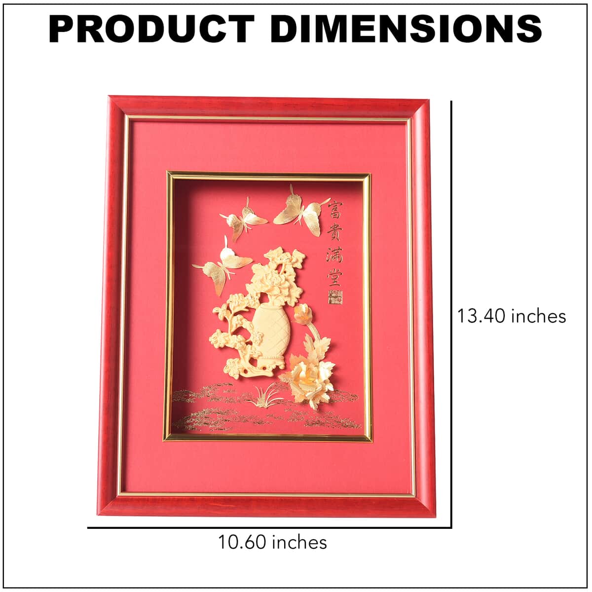 24K Gold Plated Layer Vase Exhibit Wall Decor Frame image number 3