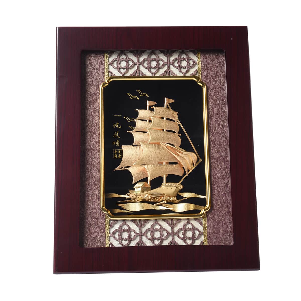 24K Gold Plated Layer Boat Exhibit Wall Decor Frame image number 0