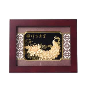 24K Gold Plated Layer Peacock Exhibit Wall Decor Frame