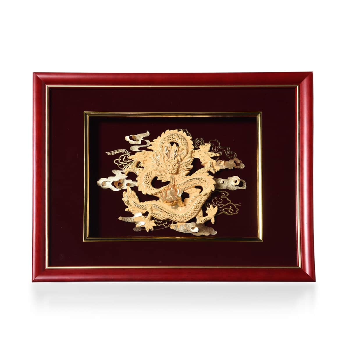 24K Gold Plated Layer Dragon Exhibit Wall Decor Frame image number 0
