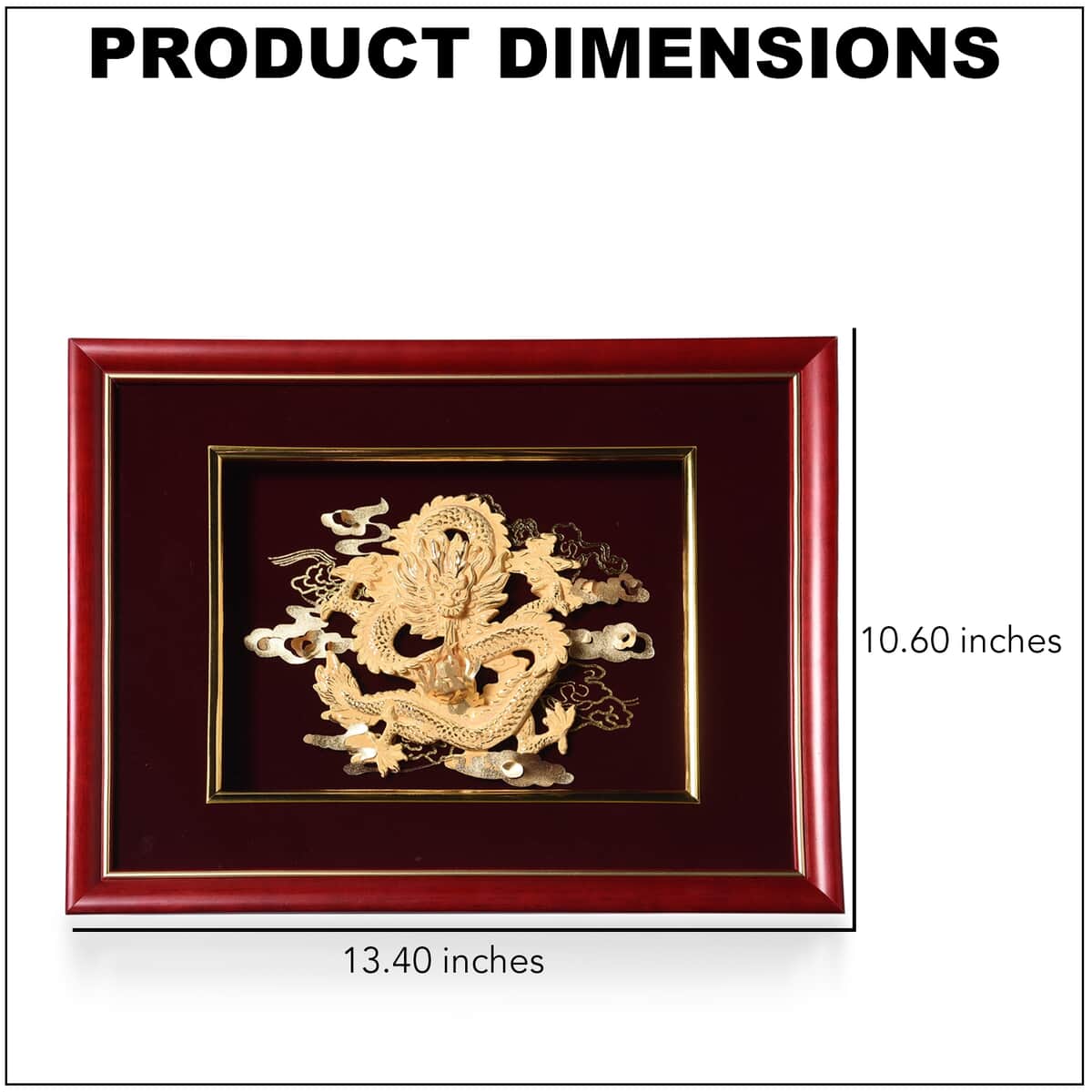 24K Gold Plated Layer Dragon Exhibit Wall Decor Frame image number 3
