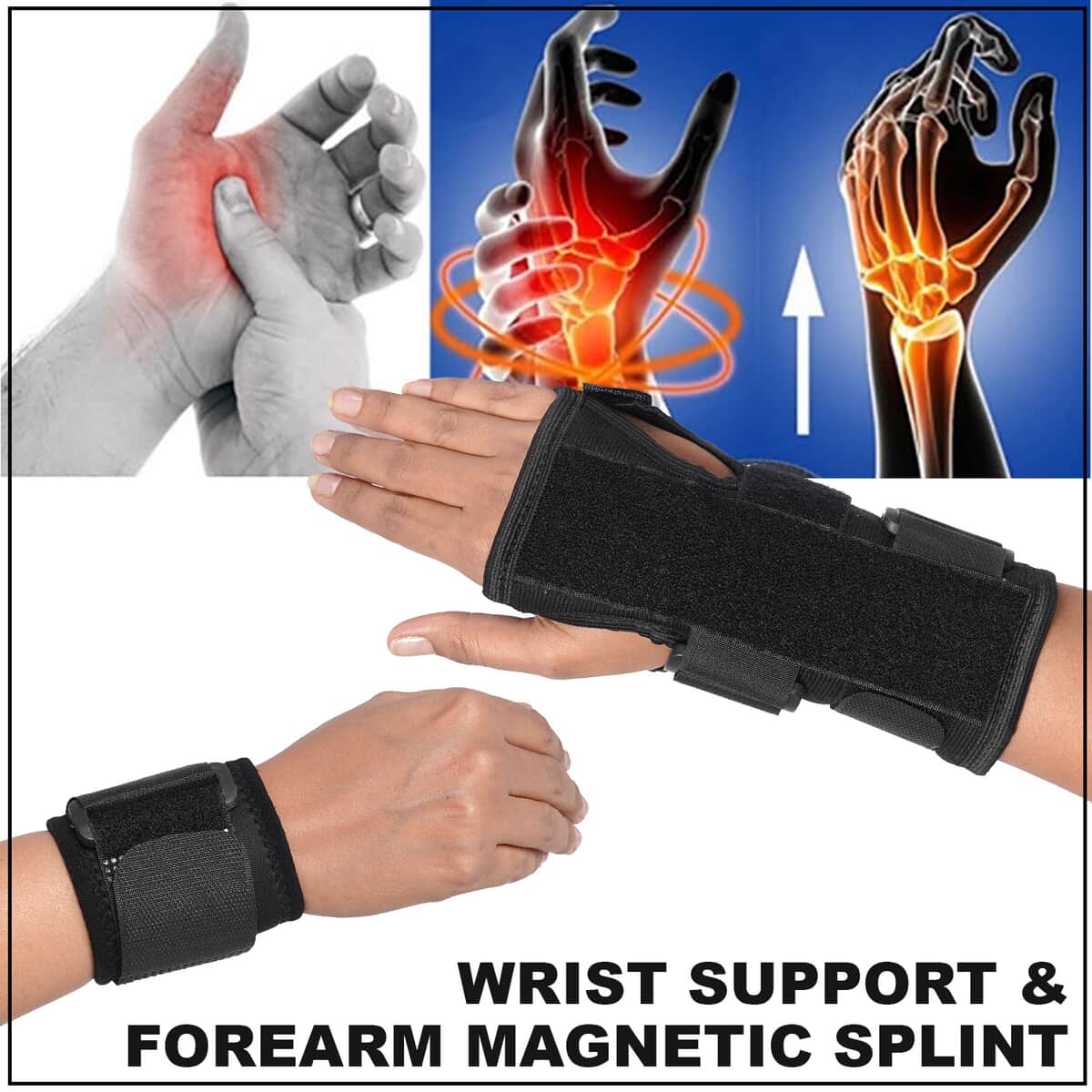 Black Magnetic Wrist and Forearm Support image number 1