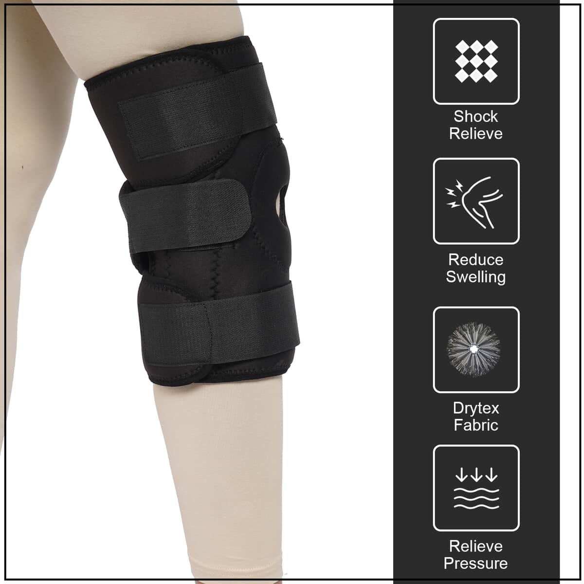 Black Drytex Knee Wrap Hinged Support with Ferrite Magnets image number 2