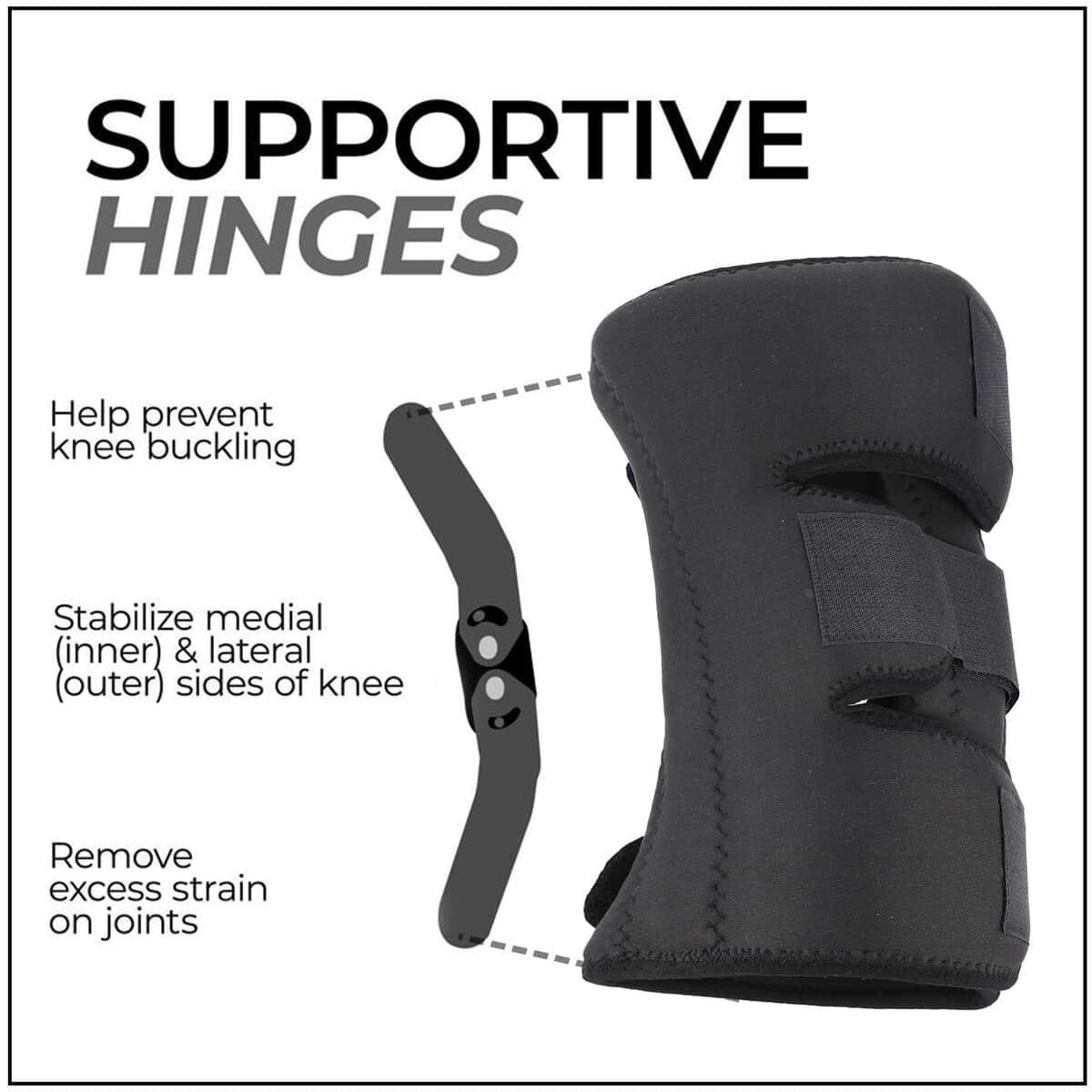 Black Drytex Knee Wrap Hinged Support with Ferrite Magnets image number 3