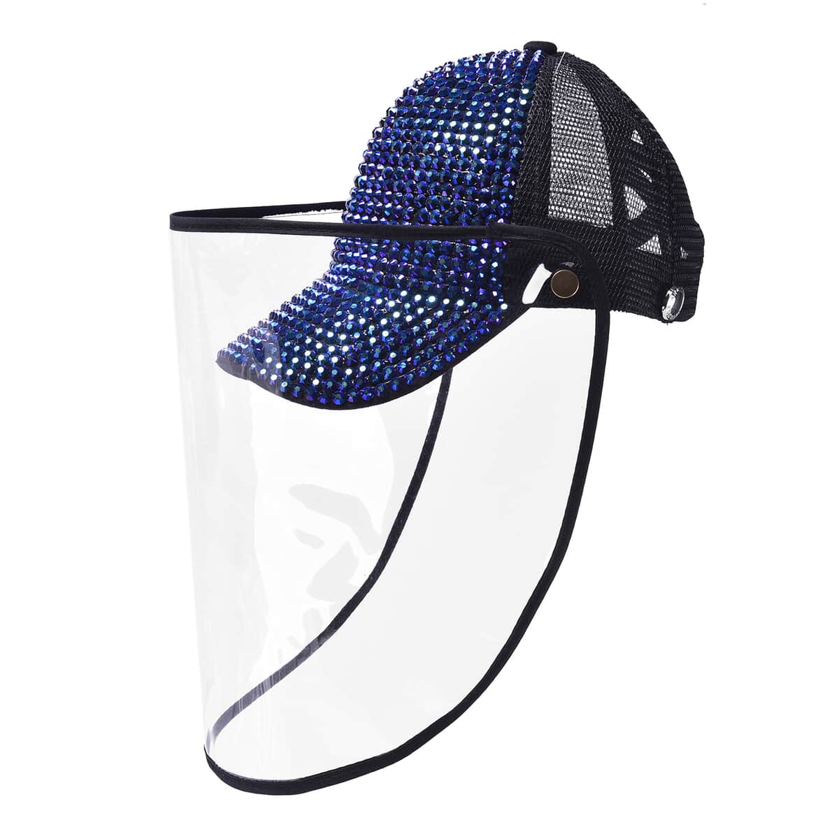 Sapphire Blue Crystal Cap with Detachable Waterproof and Dustproof Shield (22-22.8) image number 0