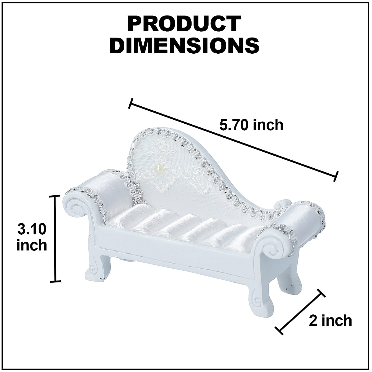 Peacock Blue with Golden Hand-made Bed Shaped Ring Storage Rack (8.70'x4.70'x2') image number 3