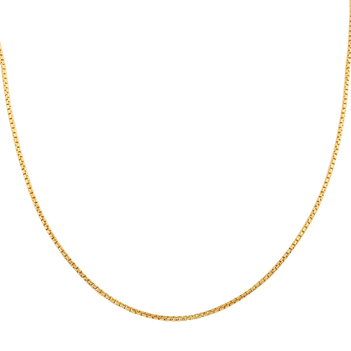 Italian 14K Yellow Gold Over Sterling Silver 1.3mm Box Chain 20 Inches 3.80 Grams image number 3