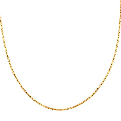 Italian 14K Yellow Gold Over Sterling Silver 1.3mm Box Chain 20 Inches 3.80 Grams