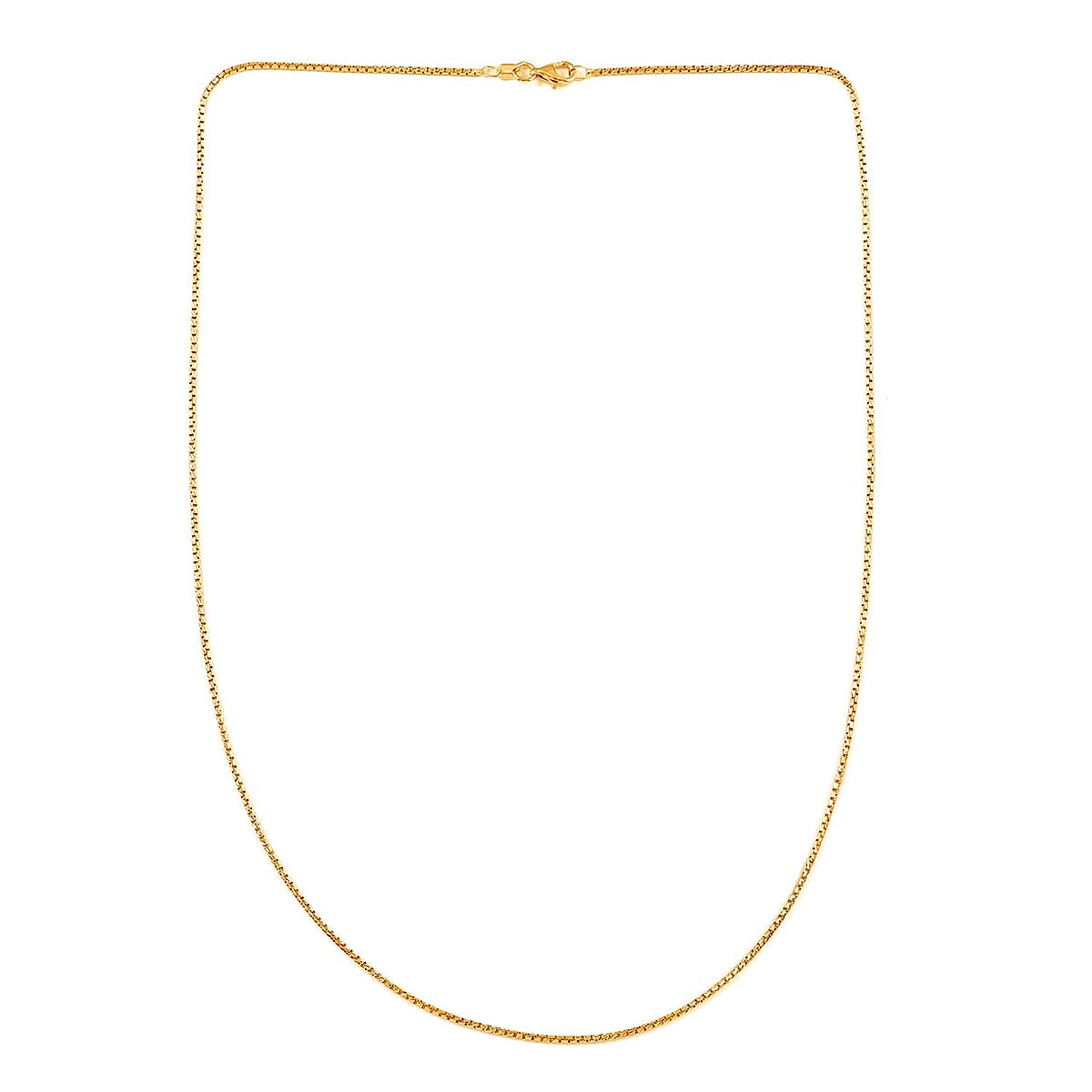 Italian 14K Yellow Gold Over Sterling Silver 1.3mm Box Chain 20 Inches 3.80 Grams image number 5