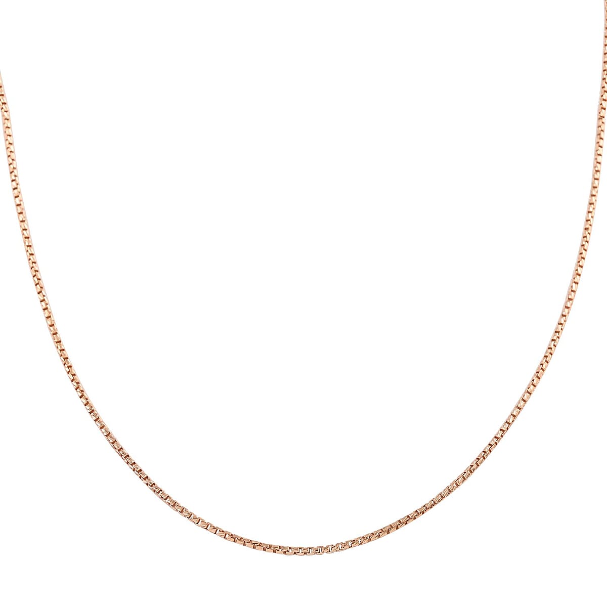 Italian 14K Rose Gold Over Sterling Silver 1.3mm Box Chain 20 Inches 3.80 Grams image number 3