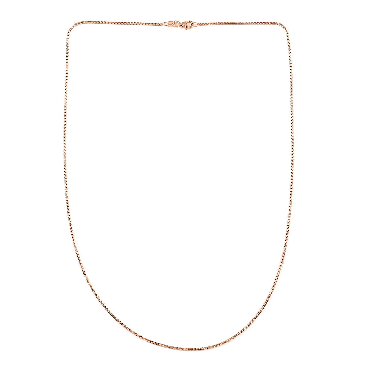 Italian 14K Rose Gold Over Sterling Silver 1.3mm Box Chain 20 Inches 3.80 Grams image number 5