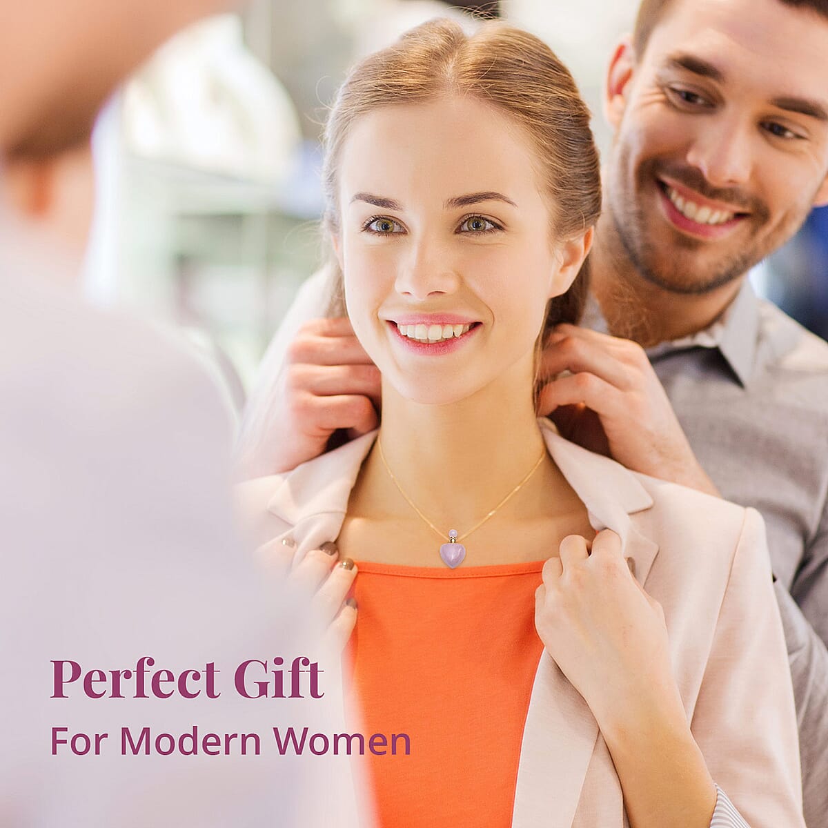 Galilea Rose Quartz Perfume Bottle Necklace 22 Inches in Goldtone 80.00 ctw image number 3