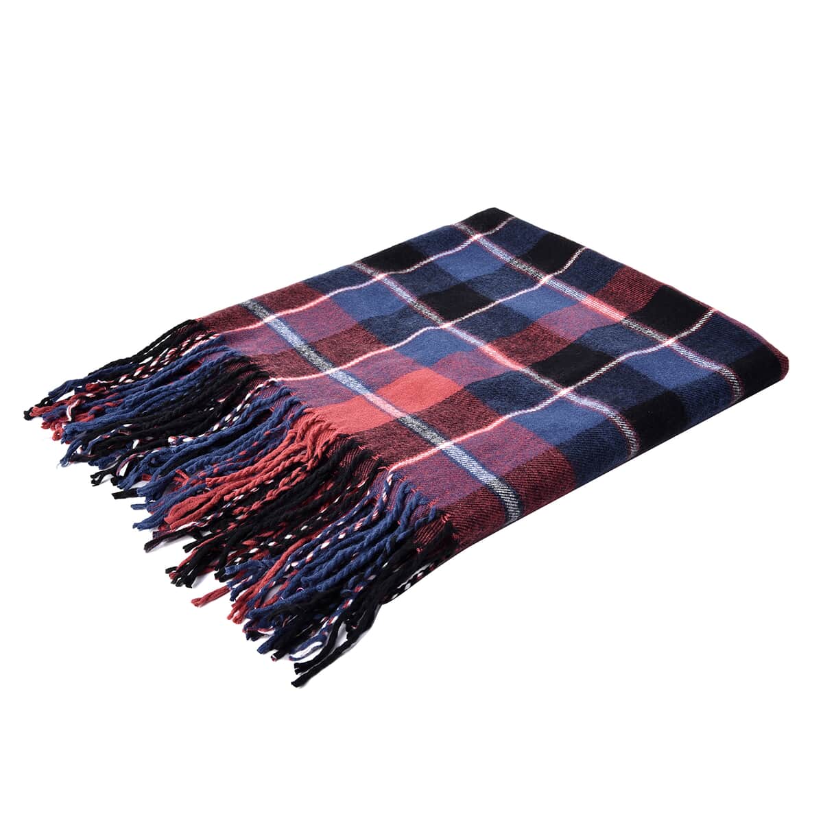 Homesmart Acrylic Multi Color Checker Pattern Throw Blanket with Tassels for Couch for Women, Men and Kids image number 0