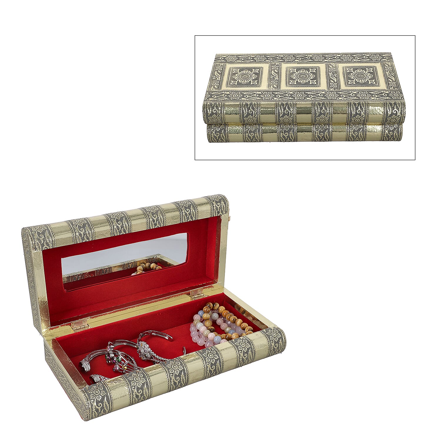 Handmade Gold Color Aluminum Oxidized Jewelry Box