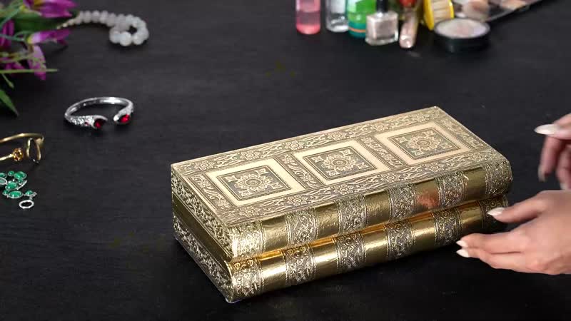 Handmade Gold Color Aluminum Oxidized Jewelry Box (11"x5"x3")