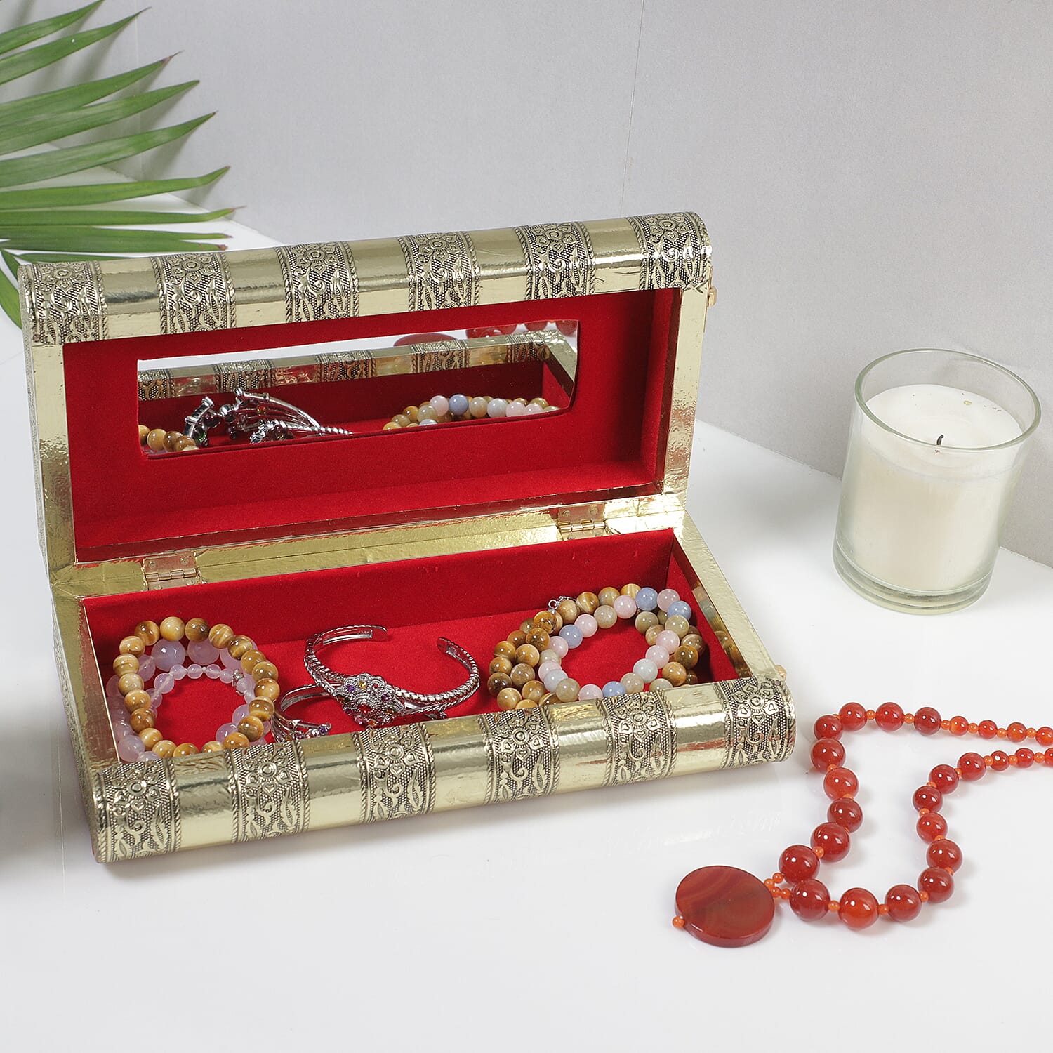 Handmade Gold Color Aluminum Oxidized Jewelry Box