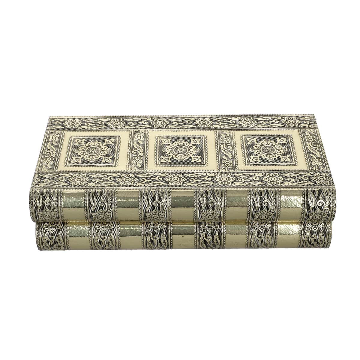 Handmade Gold Color Aluminum Oxidized Jewelry Box (11"x5"x3") image number 2