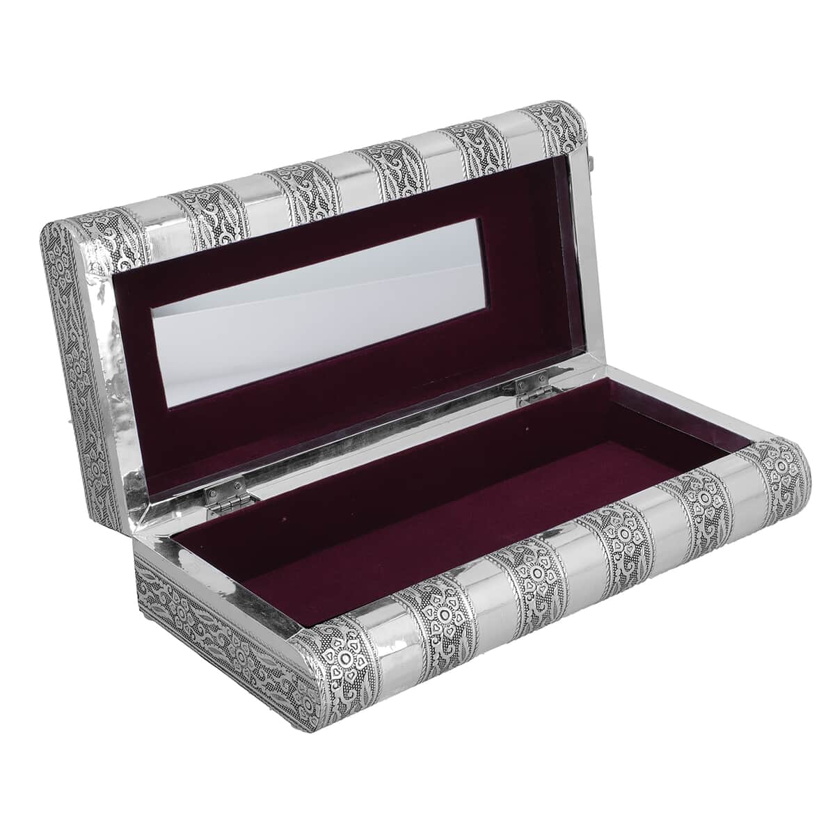 Handmade Silver Color Aluminum Oxidized Jewelry Box image number 3